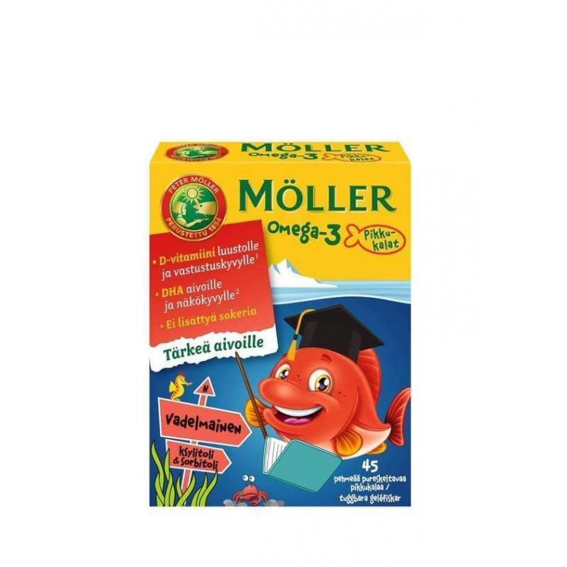 Витамины Omega-3 Pikkukalat Moller (малина) 45 шт.