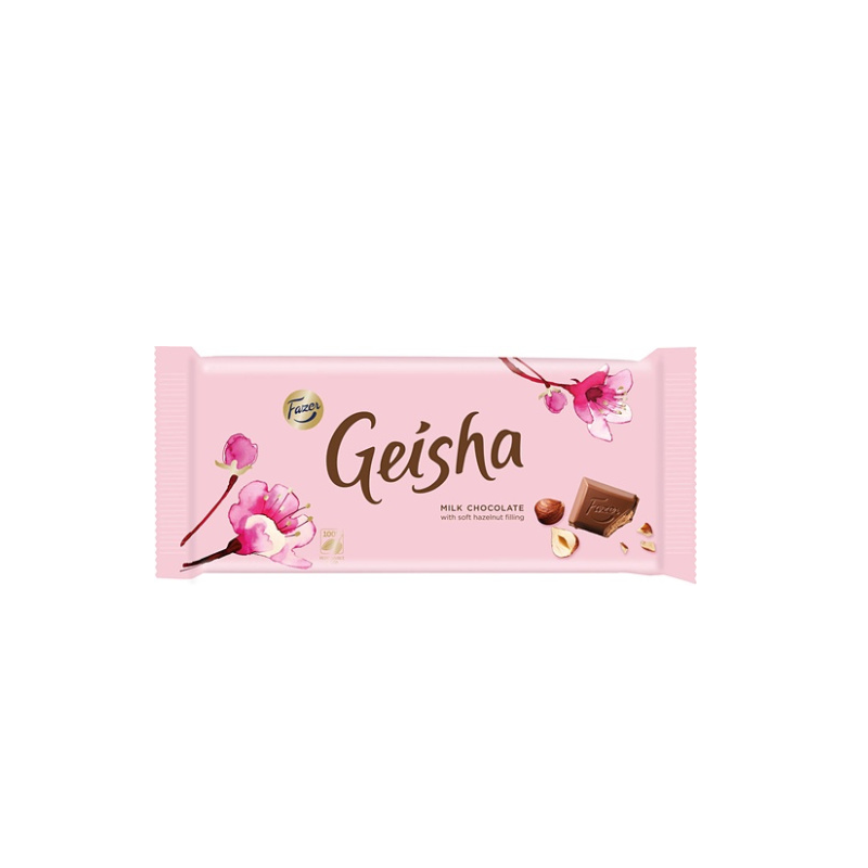 Шоколад  молочный Fazer Geisha с мягкой начинкой из фундука 121 гр.